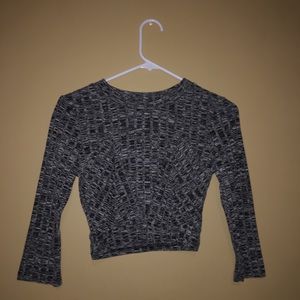 Long Sleeve Gray Crop Top from Charlotte Russe